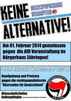 Gemeinsam am 1. Februar gegen die Veranstaltung der “AfD” in Freiburg-Zähringen!