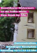 Demonstration „Bezahlbarer Wohnraum ist die halbe Miete – Eine Stadt für Alle“