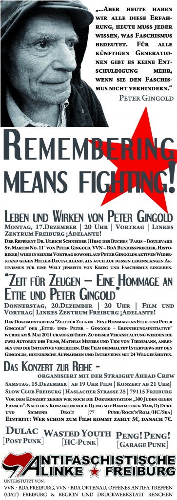 Remembering means fighting – antifaschistische Gedenk- & Veranstaltungsreihe im Dezember